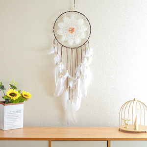 <span class=keywords><strong>Atrapasueños</strong></span> de macramé, decoración de pared <span class=keywords><strong>con</strong></span> <span class=keywords><strong>plumas</strong></span>, <span class=keywords><strong>atrapasueños</strong></span> blanco grande, cuentas de madera, colgante de pared bohemio - Product Image 2