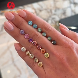 Venta al por mayor de alta calidad azul rosa azul amarillo champán púrpura moissanita piedra suelta moissanita Gia mossanita - Product Image 6