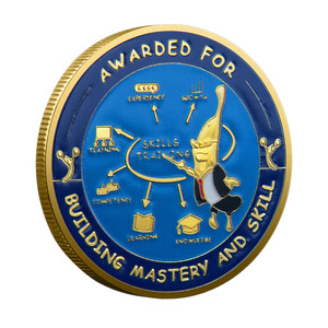 Pièce commémorative 3D plaquée or et argent, avec relief émaillé bicolore, pour l'entraînement des compétences et le divertissement, cadeau de <span class=keywords><strong>motivation</strong></span> pour le lieu de travail - Product Image 2