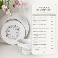 Service de Table en Porcelaine Gaufrée Style Vintage Français, Motif Floral Gris et Bleu, Assiettes, Bols et Tasses à Thé en Céramique pour Mariage et Maison – Vente en Gros