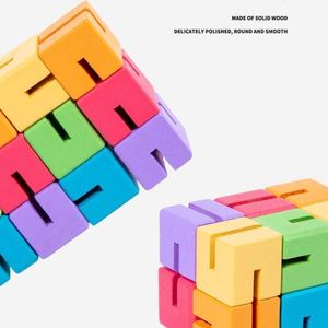 Juego de Bloques Espaciales 3D STEM, Bloques de Construcción de Madera Sensoriales para Niños con Tarjetas de Patrones - Product Image 6