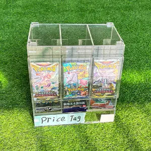 TCG Custom Durable Acrylic dispenser for Pokemon 3Slot Stackable Booster Pack Dispenser Can insert price Tag