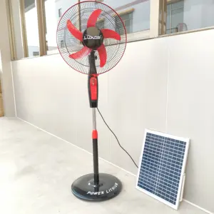 Das neueste Design des wiederauf lad baren Solar-Stand lüfters BLDC-Lüfter mit Lithium batterie und LED-Leuchten