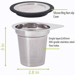 Panier à thé <span class=keywords><strong>en</strong></span> acier inoxydable 304 avec couvercle <span class=keywords><strong>en</strong></span> silicone anti-brûlure, infuseur à feuilles de thé de qualité alimentaire, filtre <span class=keywords><strong>en</strong></span> maille avec logo personnalisé, vente <span class=keywords><strong>en</strong></span> gros - Product Image 4