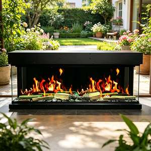 Chimenea Eléctrica LCD Popular de 60 Pulgadas con Protección Contra Sobrecalentamiento, Vista de 3 Lados <span class=keywords><strong>y</strong></span> <span class=keywords><strong>Calefactor</strong></span> para Decoración de Sala de Estar, Dormitorio <span class=keywords><strong>y</strong></span> Oficina - Product Image 4