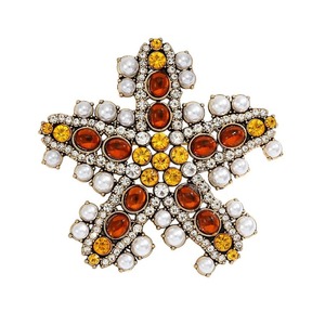 Broche Étoile de Mer Exagérée Robuste, Luxe Léger, Rétro, Perle, Étoile à Cinq Branches, Épingle de Corsage Haut de Gamme, Bijou - Product Image 3