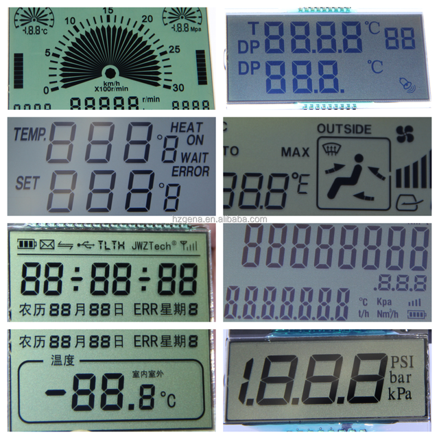 Customized TN61-digit 7-Segment LCD Display Industrial Display Instrument with Black Background White Text 7-segment LCD Display