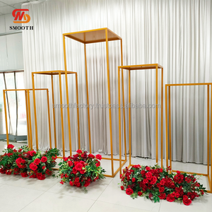 LEDA High Quality Wedding Party Events <b>Gold</b> Square Iron Metal Large Hanging Flower <b>Backdrop</b> - Product Image 3