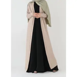 Áo Ba Lỗ Dài Đơn Giản Cho Phụ Nữ Hồi Giáo Đầm Abaya Hồi Giáo Trung Đông Ả Rập Dệt Kim Vải Cotton Hàng Mới Về