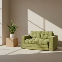 Sofá Personalizado sin Estructura, Gris, Comprimido, de 3 Plazas, Tapizado en Corduroy, Sofá Económico de 3 Plazas para Sala de Estar, Sofá Futón de Corduroy para el Suelo