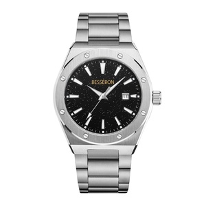 Reloj de Pulsera de Cuarzo con Esfera Dorada de Moda para Hombre, Relojes de Lujo Plateados Personalizados OEM para Hombre - Product Image 2