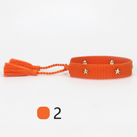 Bracelet en tissu tendance avec étoile et pompon, tressé, réglable, personnalisé, bracelets d'amitié tissés