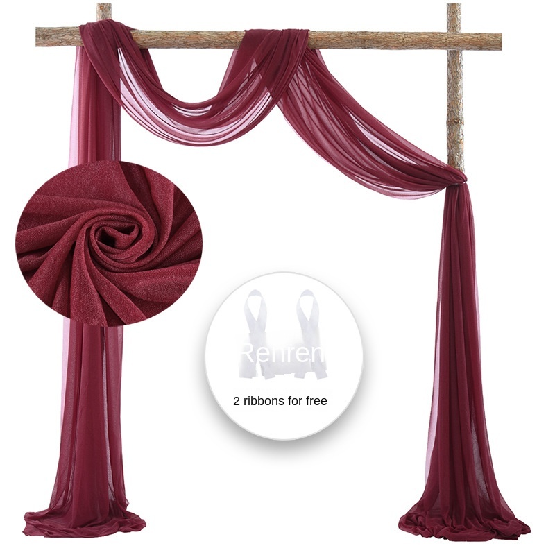 Boho Wedding Arch Draping Chiffon Fabric For Ceremony Decorations And Photography Background Elegant Curtain Backdrop