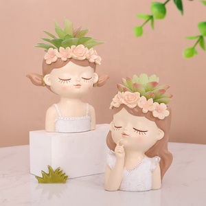4 styles Nordic Cartoon Fairy Resin Tabletop Creative Horticulture Bonsai Succulent Green Plant Container Flower Pot à vendre - Product Image 2