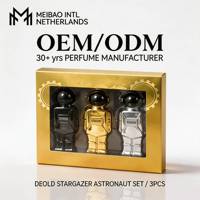 Deold En Stock Stargazer Astronaut OEM Logo Personnalisé Marque Privée Vente en Gros Coffret Cadeau de 3 Parfums EDP Métalliques en Bouteille