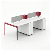 Bureau de travail moderne personnalisable pour 2 à 6 personnes, table d'ordinateur en bois avec armoire à compartiments pour poste de travail