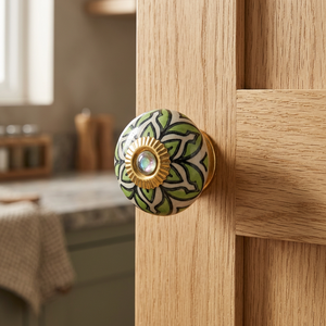 Pomo de Puerta de Cerámica con Puntos Azules y Centro Dorado, Manija Ambidestra para Uso en Hogar u Oficina, al Mejor Precio, de Proveedor Indio - Product Image 5