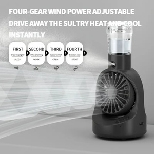 Factory Wholesale Mini USB Desktop <b>Humidifier</b> 800mAh Mini Gift Fan 4 Levels Speed Water Mist Cooling Fan for Desktop Office Car - Product Image 4