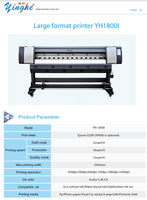 Yinghe 1800I Eco Solvant Imprimante 1.8m = 6ft Grand format XP600/I3200/DX5 tête pour Bannière Autocollant Bâches