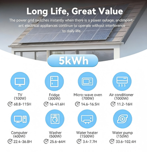 Wall-<b>Mounted</b> Hybrid Grid LiFePO4 Household Energy Storage <b>Battery</b> with IP54 Protection and 10kWh Capacity - Product Image 6