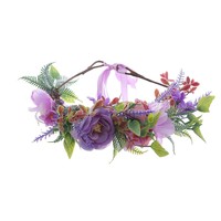Couronne florale de mariage ajustable faite à la main pour femme, guirlande florale, coiffe, bandeau
