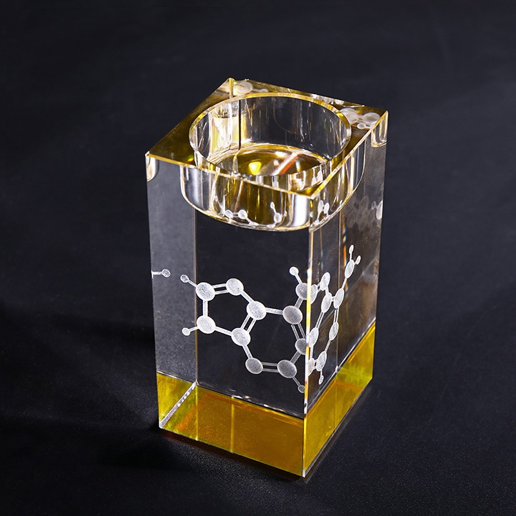 MH-1669 3d лазерный ДНК хрустальным кубом свадебной с украшением в виде кристаллов tealight украшения стеклянные подсвечники, ручной работы