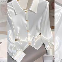 Camisa de Manga Larga de Lujo Ligero para Mujer con Top Elegante y a la Moda