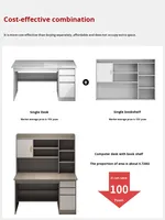 Bureau avec étagère intégrée, bureau d'écriture pour étudiants, chambre à coucher, maison, petit bureau d'étude, table d'ordinateur simple, bureau de location, bois