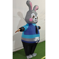 Costume gonflable de lapin policier pour adulte, tenue de mascotte amusante de dessin animé pour événements festifs et cosplay