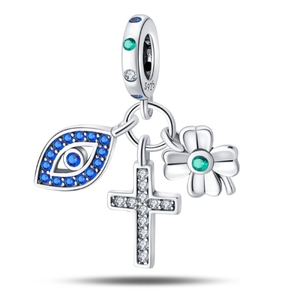 Zilveren Schattige Originele Diy Charme Meisje Jongen Cadeau Kraal Oog Hanger Bengelen Diy Bedels Sieraden Voor Originele Armband Ketting - Product Image 4