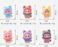 Vente en gros : Série de 3 figurines 3D pour bébés, chats de dessin animé floqués, boîte mystère Kawaii, jouets d'art de collection tendance, direct usine