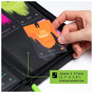 Carpeta de Cartas MIO Personalizada, Elegante, de Cuero Repujado, con 4 Bolsillos, para más de 160 Cartas, con Patrón Impreso, para Fotos, Fútbol, TCG, PKM - Product Image 3