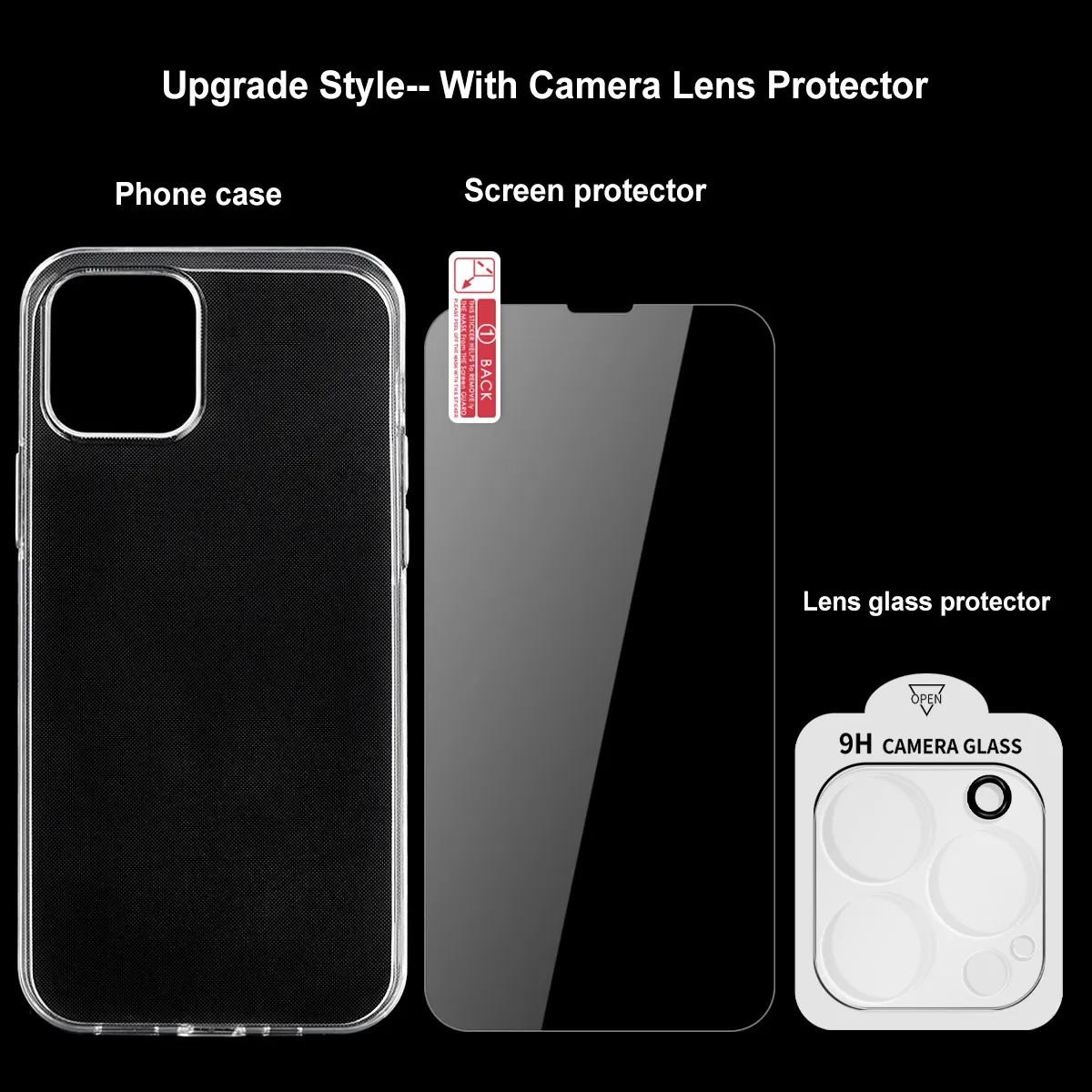 เคสโทรศัพท์ TPU ใสป้องกันหน้าจอกระจกเทมเปอร์9H,เคสโทรศัพท์ป้องกันแบบเต็มรูปแบบสำหรับ iPhone 14 Pro