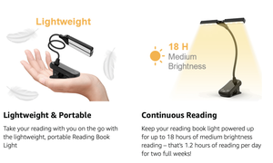 Luces de libro recargables por USB, Mini lámpara de libro LED, luces de lectura con Clip Flexible de Color ámbar súper brillante para libros en la cama - Product Image 4