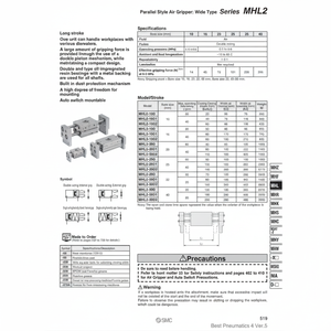 Robots parallèles SMC Pneumatics-MHL2-16D1 de préhension pneumatique - Product Image 1