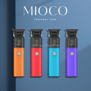 MIOCO <span class=keywords><strong>Tondeuse</strong></span> à cheveux professionnelle Rs9619 Lame en titane noir fritté Corps en cuir Affichage LCD Fonction Turbo Accessoires de barbier - Product Image 1