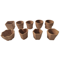 Set pot sukulen kayu Mini lucu, pot tanaman bunga gabus kecil