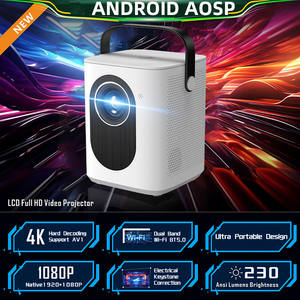 <span class=keywords><strong>Projecteur</strong></span> 1080P Full HD Portable 230 Lumens Auto Keystone Smart Home Cinéma LED Projecteurs Vidéo Android 11 Lecteur Blanc - Product Image 2