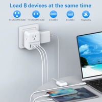 Adaptateur de Voyage Européen Haute Qualité avec Ports Type-C, Convertisseur d'Alimentation pour Ordinateur Portable et Téléphone Mobile, Sortie 17W, Protection Contre les Surcharges