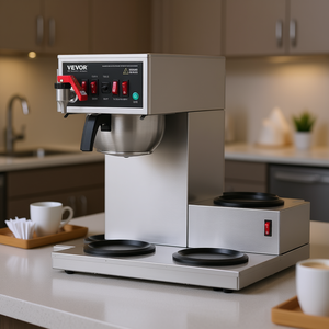 Cafetera eléctrica comercial Vevor de 12 tazas, de acero inoxidable, 1500W, con 3 calentadores para uso en oficina. - Product Image 2
