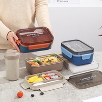 Boîte à bento étanche pour adultes, boîte à lunch en acier inoxydable 304 avec compartiments, sans BPA, passe au lave-vaisselle, pour le bureau et l'école
