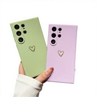 Coque de téléphone Love Heart Business TPU antichoc intégrale finition mate pour S24+