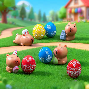 Miniatures de Capybara pour la décoration de Pâques, mini-animaux en résine, figurines de capybara pour la décoration de jardin féerique, paysage de mousse, décorations de <span class=keywords><strong>bricolage</strong></span> - Product Image 1