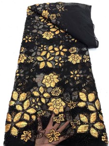 Tela de Encaje con Cuentas Corta de Nuevo Estilo NI.AI, Tela de Organza con Bordado Floral, Tela de Encaje con Perlas - Product Image 2