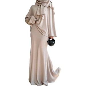 Robe longue de luxe personnalisée <span class=keywords><strong>Lin</strong></span>, vêtements islamiques, abaya, mode modeste de Dubaï, robes élégantes pour femmes - Product Image 5