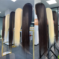 Perruque brésilienne naturelle brune claire en cheveux vierges Remy bruts, lisse, 18 pouces, avec dentelle complète
