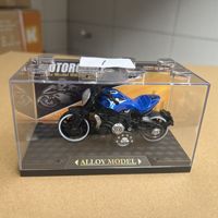 Moto rétro classique en alliage avec fonction de recul, avec boîte de présentation, voiture jouet pour garçons, modèle de simulation, ornement, cadeau