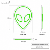 En stock : Enseigne néon Alien, Lumière néon LED alimentée par USB 5V, Compatible avec boîtier de batterie, Décoration murale pour salle de jeux, bar, man cave, fête