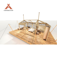 Tente de glamping de luxe Kawagebo Kamp (KK) 34,5' x 23' pour 1-2 personnes, en toile imperméable PVDF, style safari africain