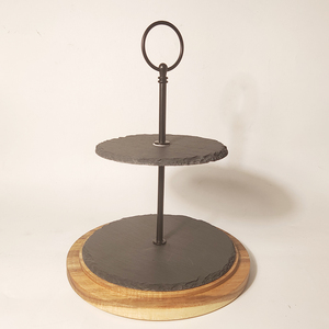 Cosen-Soporte de <span class=keywords><strong>pizarra</strong></span> para tartas de 2 niveles con cúpula de <span class=keywords><strong>vidrio</strong></span>, venta directa de fábrica China - Product Image 4